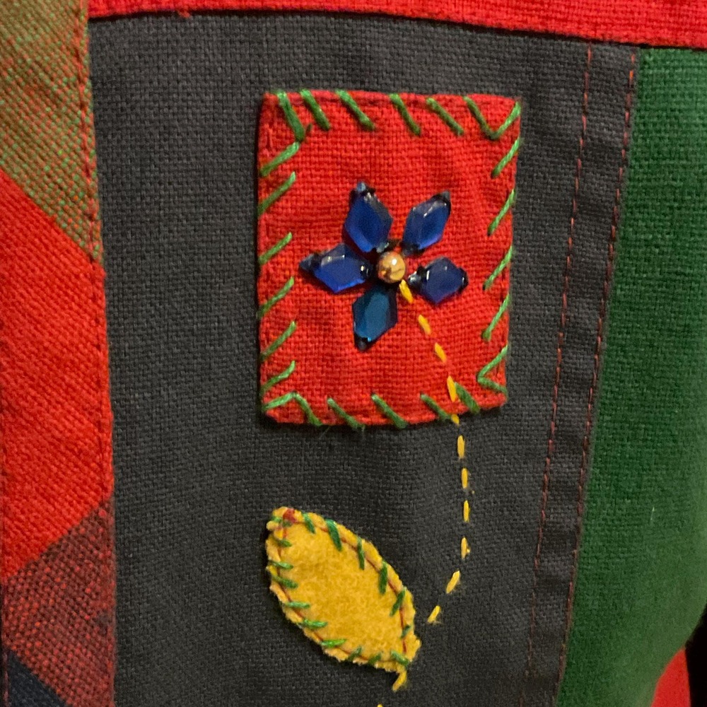 Vintage 90s Yak Magik Patchwork Jacket XL – Folk Art Coat - Picture 7 of 16